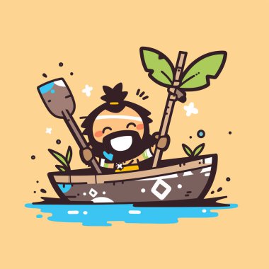 Mutlu çizgi film adamı salda yelken açıyor..