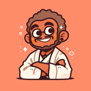 Çapraz Kollu ve Mutlu Gülümseyen Karate Adam