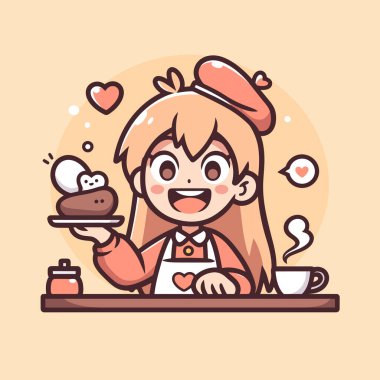 Çekici Kafe Kızı Lezzetli Pasta Servis Ediyor