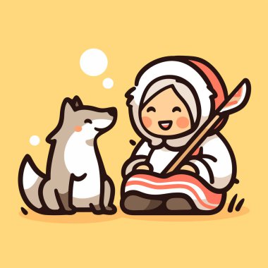 Eskimo ve kurt arkadaşlığı çizgi filmi.