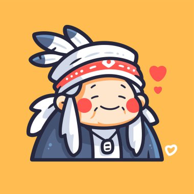 Karikatür Amerikan Yerli Şefi