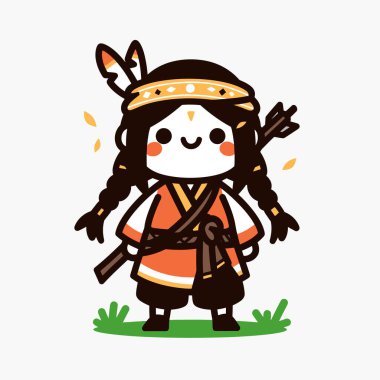 Şirin Çizgi film Oklu Amerikan Yerlisi Savaşçı