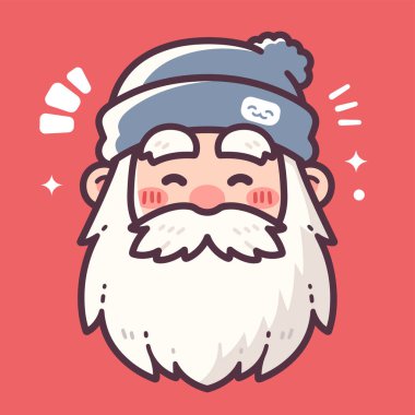 Kış Şapkalı Gülümseyen Noel Baba