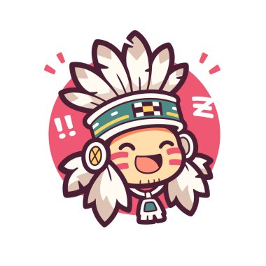 Mutlu Yerli Amerikan Çizgi Filmi Karakteri