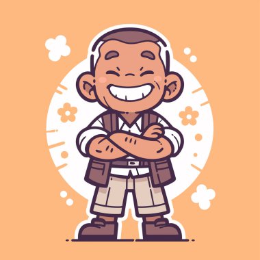 Çapraz Kollu Gülen Kaşif Çizgi Karakteri