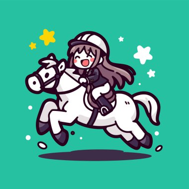 Beyaz Atlı Chibi Binicisi