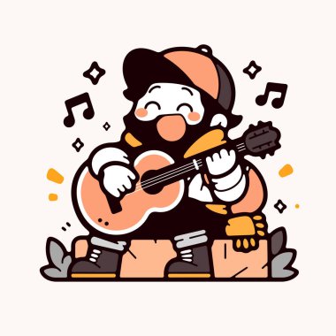 Ukulele çalan neşeli bir müzisyen