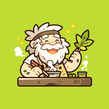 Neşeli Herbalist Bir İksir Hazırlıyor