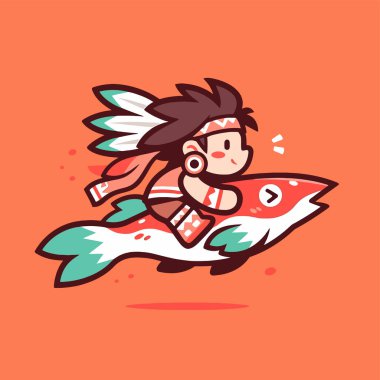 Uçan Balık Çizgifilminde Yerli Amerikalı Çocuk