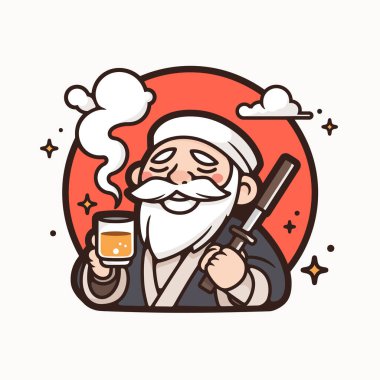 Bilge Samuray, Çayın tadını çıkarıyor.