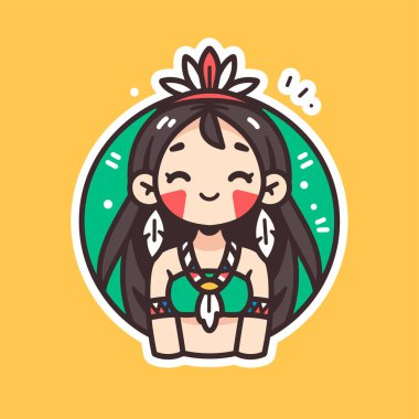 Bir fincan kahveli kız. çizgi film illüstrasyonu.