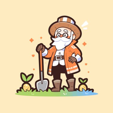 Çizgi film çiftçisinin vektör çizimi