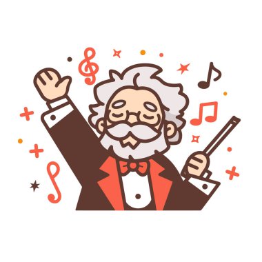 Bir karikatür şarkıcısının vektör çizimi