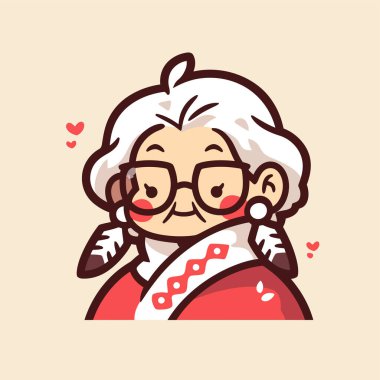 Büyükanne çizgi film ikonu. üst düzey insanlar insanlar vektör.