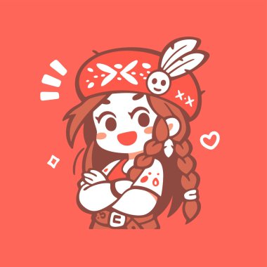 Kızıl bereli Anime Kız