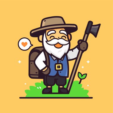 Baltalı Mutlu Karikatür Bahçıvanı