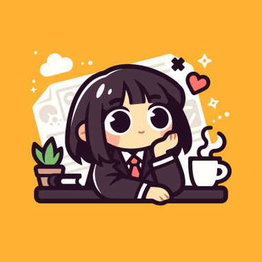 İşyerinde Sevimli Anime Kızı