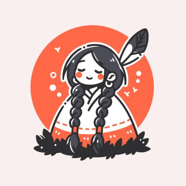 mutlu bir kız. vektör çizim.