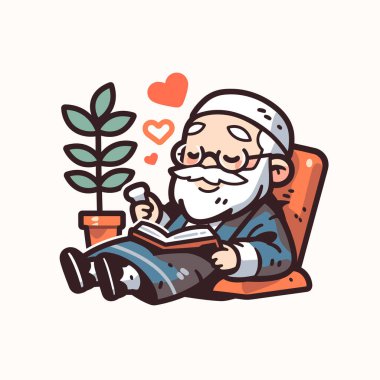 Şapkalı ve kitaplı yaşlı adam..