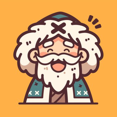 Kürk Şapkalı Gülen Yaşlı Çizgi Film Karakteri