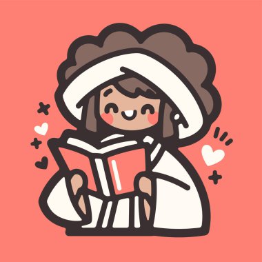 Sevimli Rahibe Kalpli Bir Kitap Okuyor