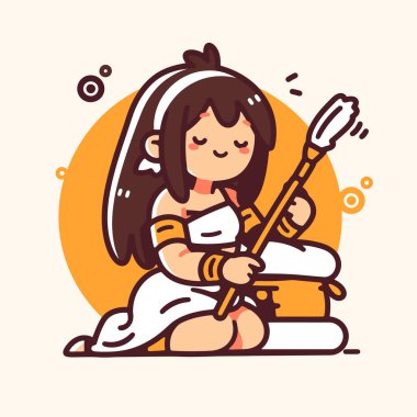 Çizgi film Kleopatra 'nın Altın ve Beyaz Tutucu Personeli