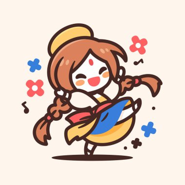 Mutlu Ukraynalı Kız Halk Kostümlü Dans Ediyor