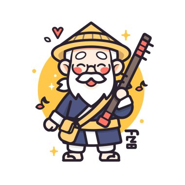 Şirin Çizgi Film Yaşlı Müzisyen Pipa Çalıyor