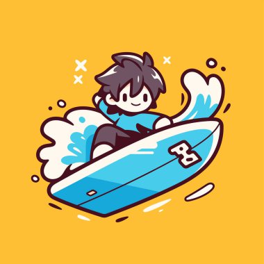 Çizgi film Sörfçüsü Dalgaya Biniyor