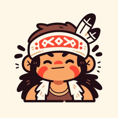 Tüylü Sevimli Amerikan Yerli Çizgi Filmi Karakteri