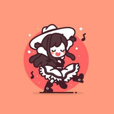 Batı Kıyafetinde Dans Eden Şirin Kovboy Kız