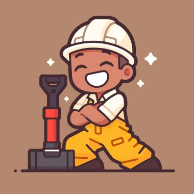 Mutlu inşaat işçisi çizgi filmi