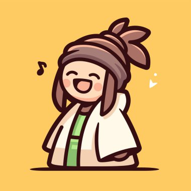 Mutlu Çizgi Film Kızı Şarkı Söylüyor