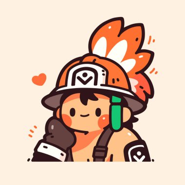 Kalbi olan sevimli çizgi film itfaiyecisi.