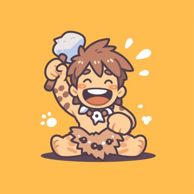 Kulüple Mutlu Mağara Adamı Çizgi Karakteri