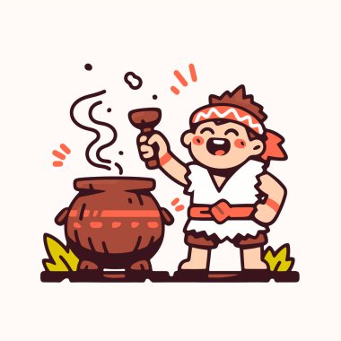 Amerikan Yerlisi Şaman Bir İksir Hazırlıyor