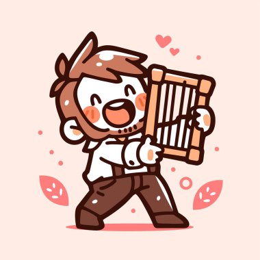 Mutlu Karikatür Müzisyeni Arp Çalıyor