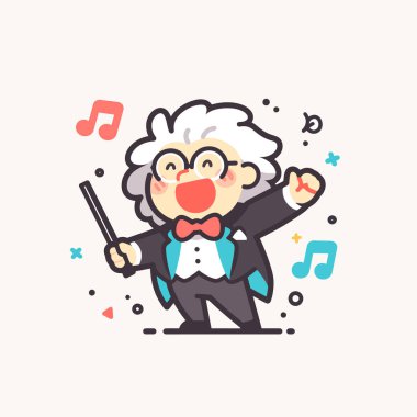 Müzik Notaları ile Çizgi Film Şefi