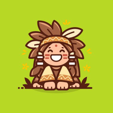 Çizgi film tarzında Mutlu Amerikan Çocuğu