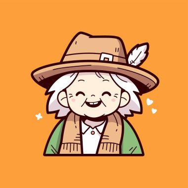 Şapka ve Eşarplı Büyüleyici Çizgi film Büyükannesi