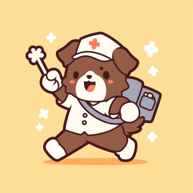 köpek çizgi filmi maskot vektör illüstrasyonu