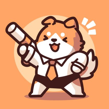 Beyzbol toplu bir köpek. vektör illüstrasyonu.