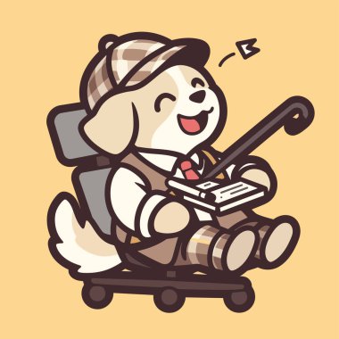 Piyano çalan sevimli çizgi film köpeği.