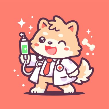 Steteskoplu şirin bir kedi.