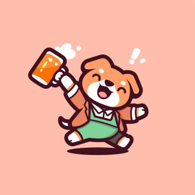 Tatlı köpek bir bardak içiyor.