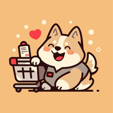 sevimli köpek çizgi vektör çizim