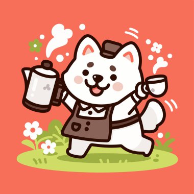 Şirin bir köpeğin vektör çizimi