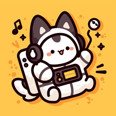 Tatlı köpek video oyunuyla oynuyor.