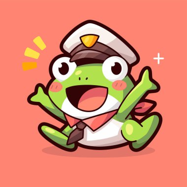 vektör karikatür sevimli kurbağa karakter. vektör illüstrasyonu.