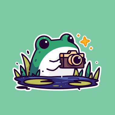 Sevimli çizgi film kamerası. vektör illüstrasyonu